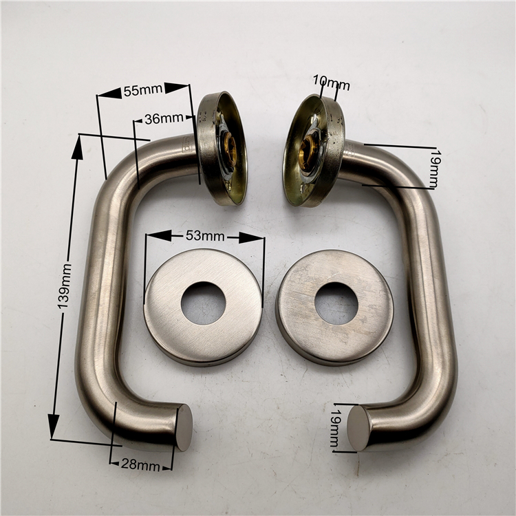 High Quality Internal Door 304 Stainless Steel Tube Lever Type Door Handles