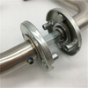 Fire Rated Lever on Rose Round Bar Return To Door Handle Pair Satin Stainless Steel 