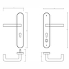 Vintage Patio Double Door Hardware Stainless Steel Decorative Entry Door Handle with Metal Backplate