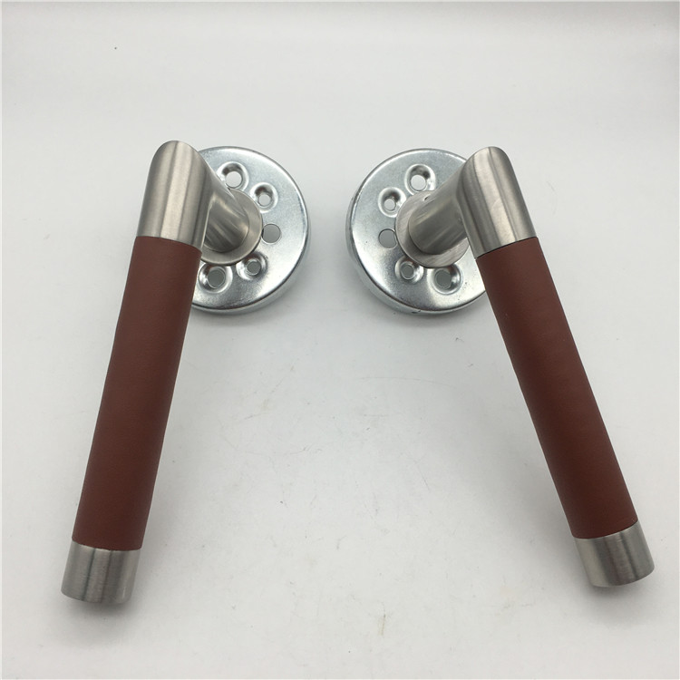 Stainless Steel Turnstyle Designs Tube Stitch Out Combination Leather Lever Door Handle Locks
