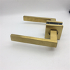Gold Plating New Casting SS304 Indoor Hollow Square Gold Door Handle