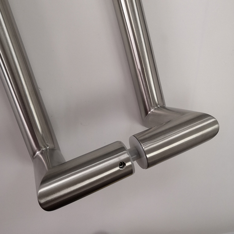 Central Satiny 304 Stainless Steel Cranked Pull Handle Apply To 8-12mm Thickness Front Glass Door And Wood Door Made in China